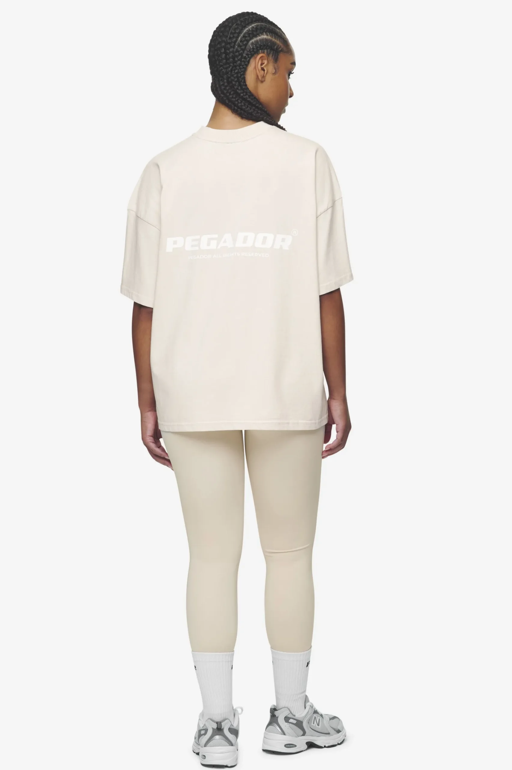 Pegador Tees|Arendal Logo Heavy Oversized Tee White Washed coast sand