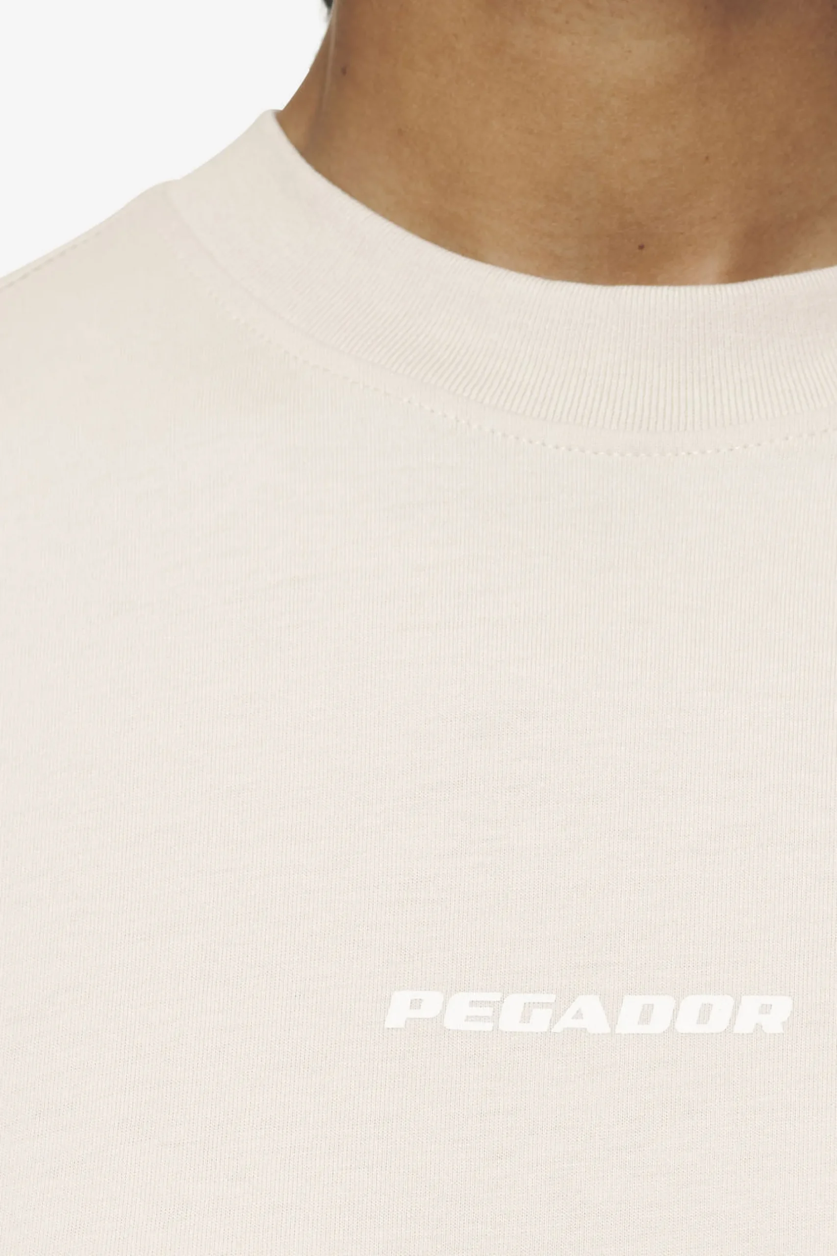 Pegador Tees|Arendal Logo Heavy Oversized Tee White Washed coast sand