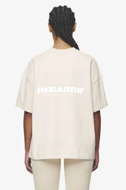 Pegador Tees|Arendal Logo Heavy Oversized Tee White Washed coast sand