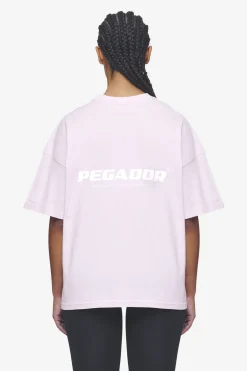 Pegador Tees|Arendal Logo Heavy Oversized Tee White Washed bubblegum
