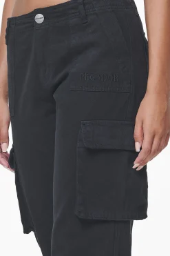 Pegador Pants|Arlia Wide Cargo Pants Black