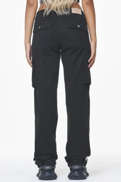 Pegador Pants|Arlia Wide Cargo Pants Black