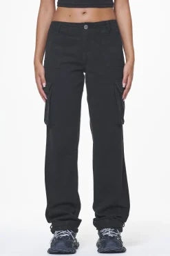 Pegador Pants|Arlia Wide Cargo Pants Black