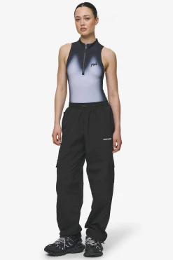 Pegador Bodysuits|Ashira Sprayed Zip Bodysuit Black White