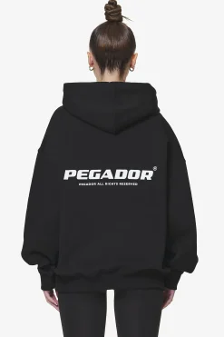 Pegador Hoodies|Atna Logo Oversized Hoodie Black