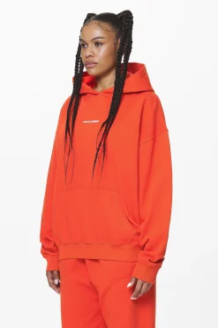 Pegador Hoodies|Atna Logo Oversized Hoodie Washed Signal Red