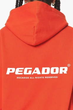 Pegador Hoodies|Atna Logo Oversized Hoodie Washed Signal Red