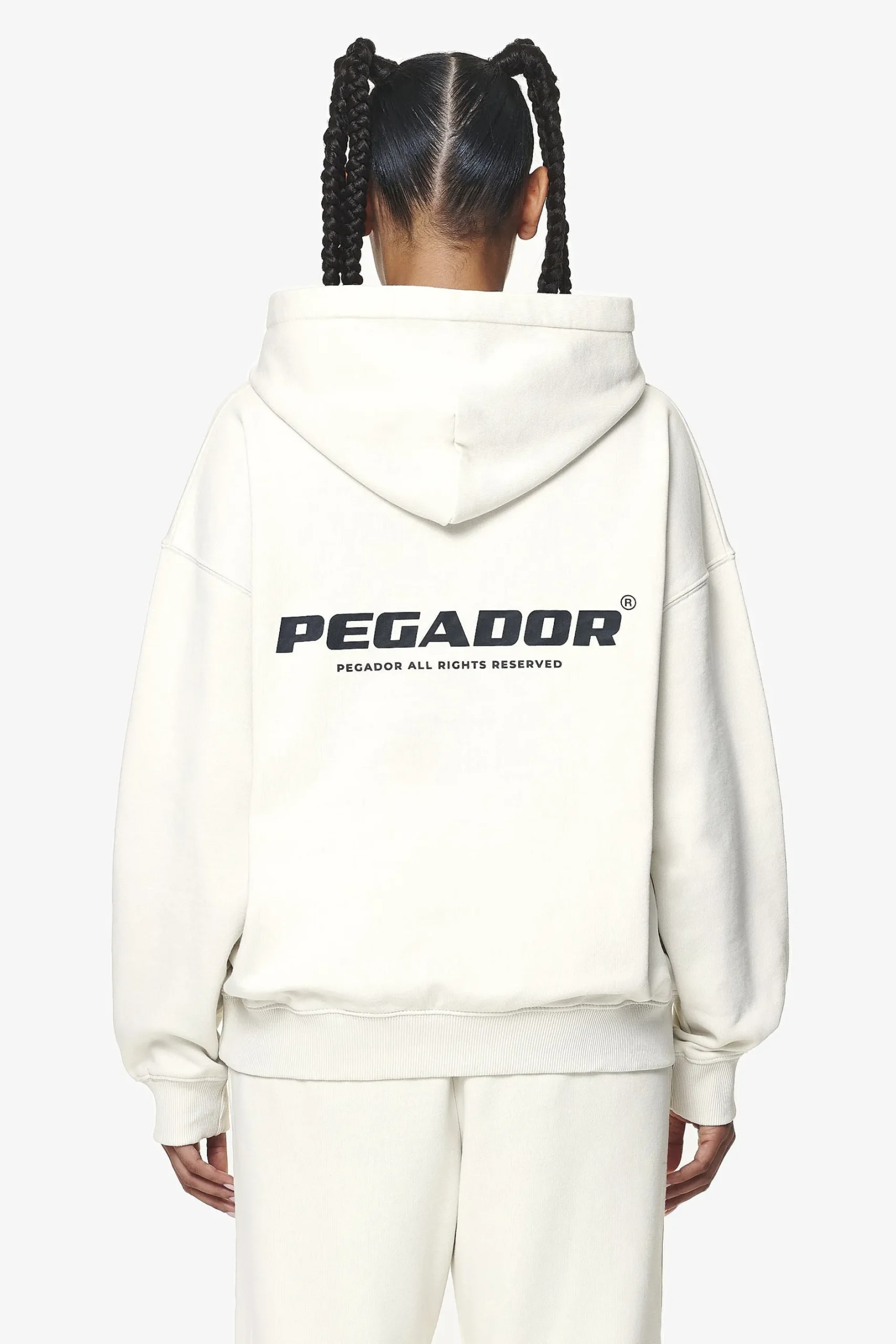 Pegador Hoodies|Atna Logo Oversized Hoodie Washed Salty Cream