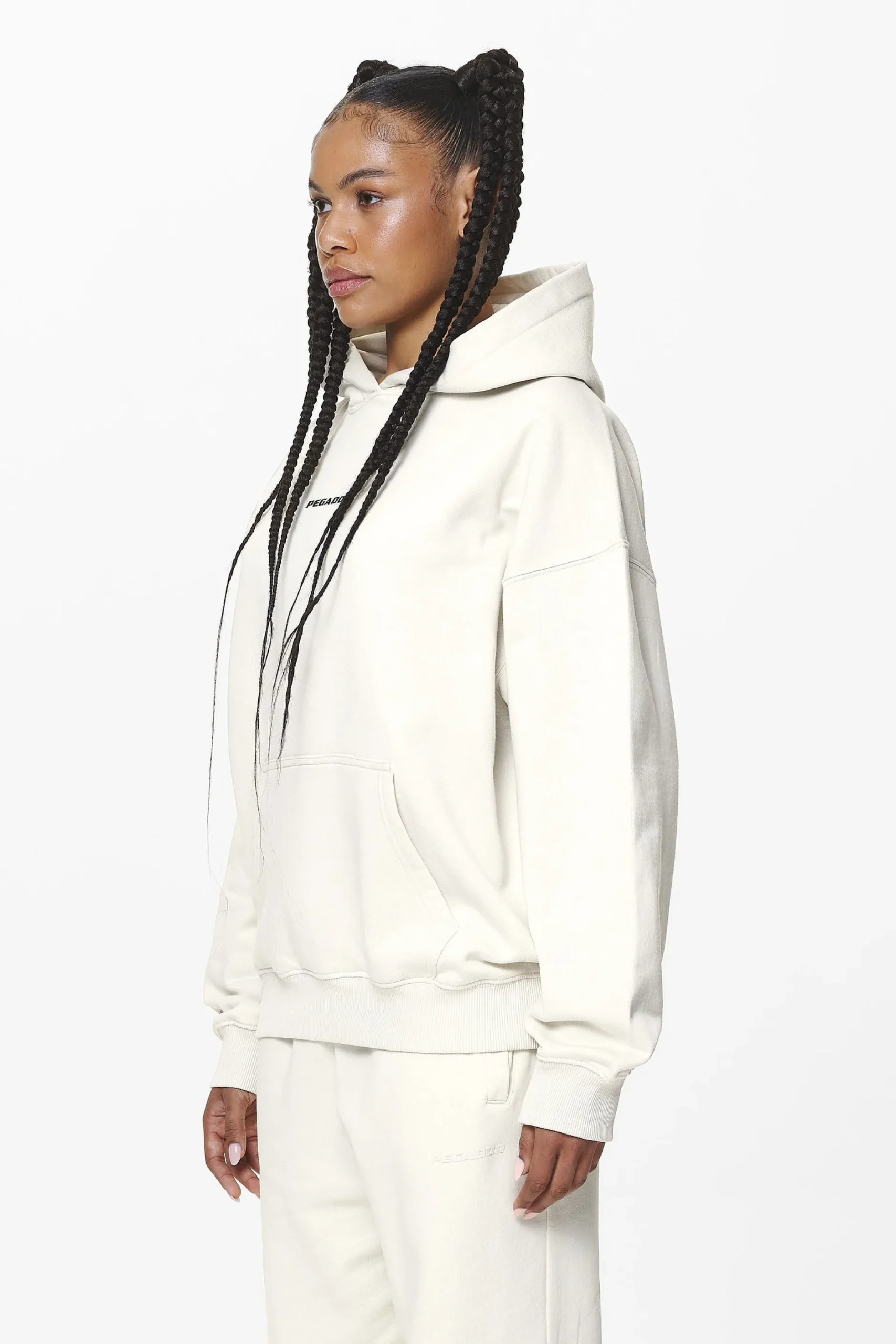 Pegador Hoodies|Atna Logo Oversized Hoodie Washed Salty Cream