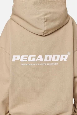 Pegador Hoodies|Atna Logo Oversized Hoodie  Washed Safari Sand White
