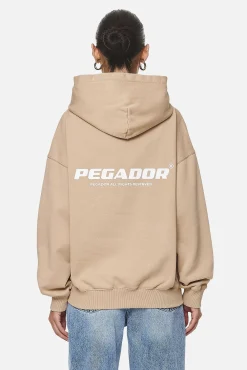 Pegador Hoodies|Atna Logo Oversized Hoodie  Washed Safari Sand White