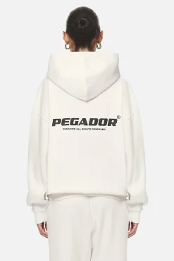 Pegador Hoodies|Atna Logo Oversized Hoodie Washed Coconut Milk Black
