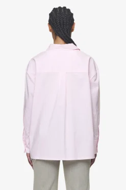 Pegador Shirts|Avenida Striped Oversized Overshirt Bubblegum White