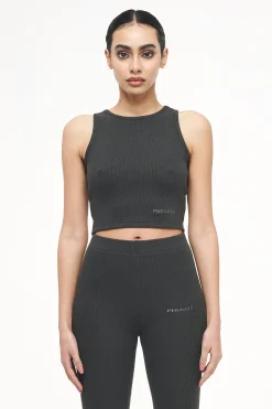 Pegador Tops|Ayla Crop Top Vintage Washed Iron Grey