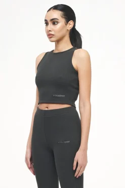 Pegador Tops|Ayla Crop Top Vintage Washed Iron Grey