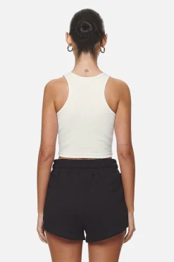 Pegador Tops|Ayla Crop Top  Washed Coconut Milk Black