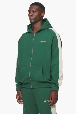 Pegador Hoodies|Zip Hoodies|Aytoun Raglan Sweat Jacket Vintage Washed British Green