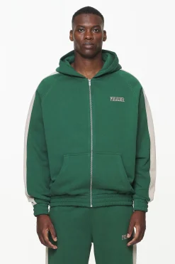 Pegador Hoodies|Zip Hoodies|Aytoun Raglan Sweat Jacket Vintage Washed British Green