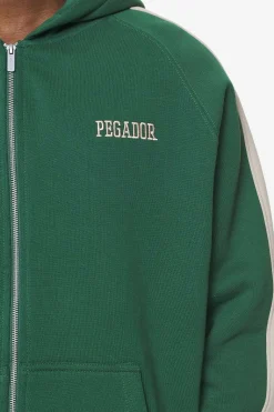 Pegador Hoodies|Zip Hoodies|Aytoun Raglan Sweat Jacket Vintage Washed British Green