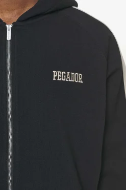 Pegador Hoodies|Zip Hoodies|Aytoun Raglan Sweat Jacket Vintage Washed Onyx Black