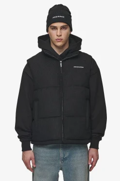 Pegador Vests|Bardon Cord Puffer Vest Black