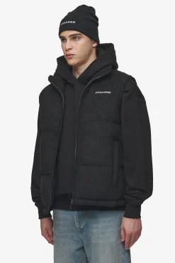 Pegador Vests|Bardon Cord Puffer Vest Black