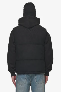Pegador Vests|Bardon Cord Puffer Vest Black