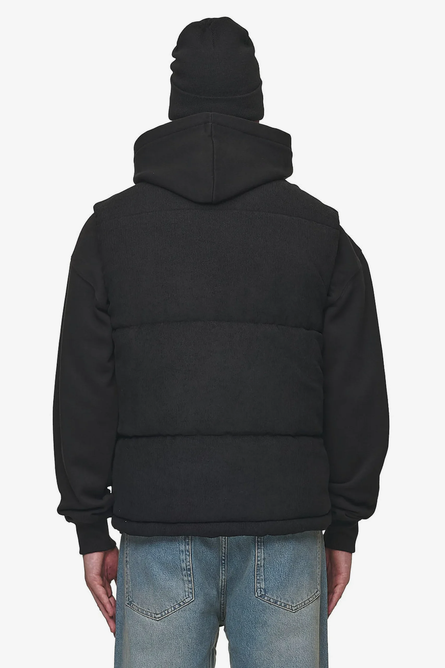 Pegador Vests|Bardon Cord Puffer Vest Black