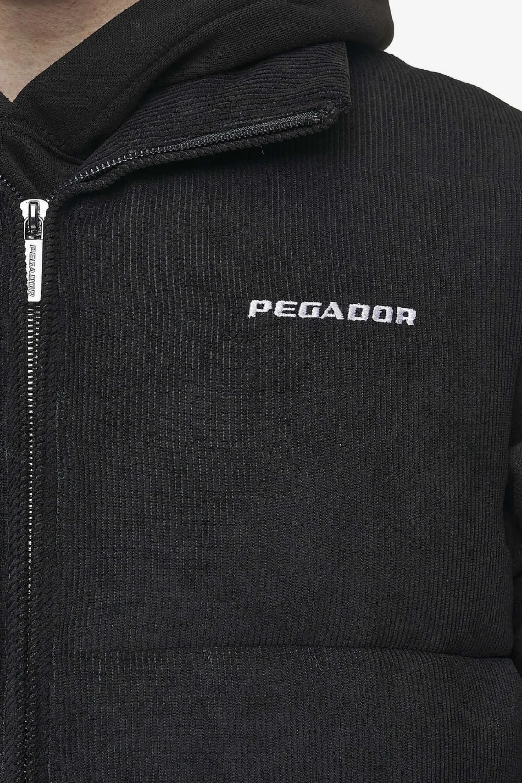Pegador Vests|Bardon Cord Puffer Vest Black