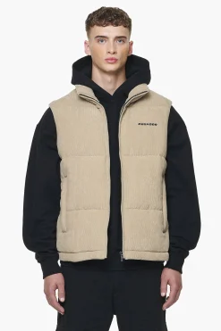 Pegador Vests|Bardon Cord Puffer Vest Sand