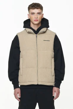 Pegador Vests|Bardon Cord Puffer Vest Sand