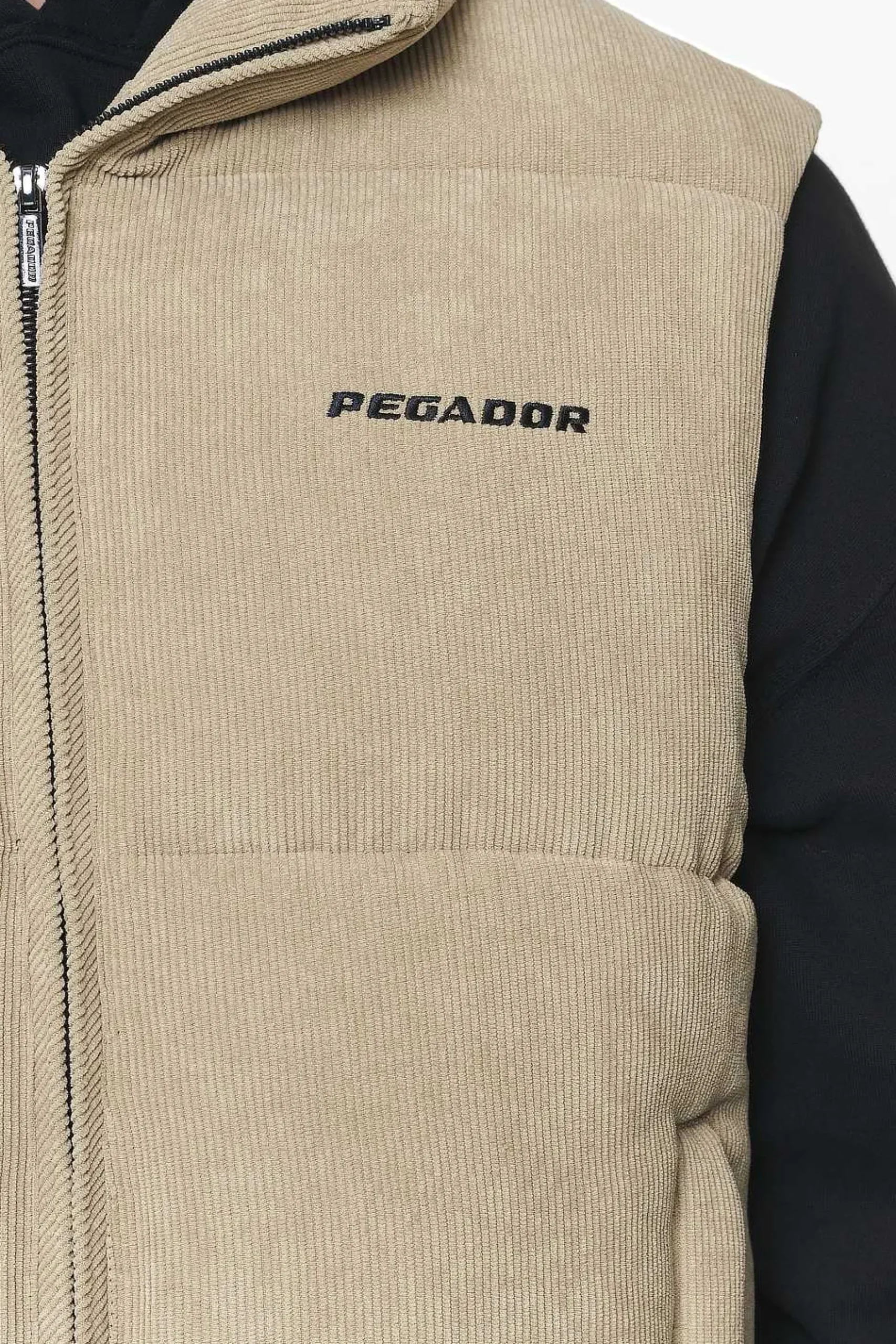 Pegador Vests|Bardon Cord Puffer Vest Sand