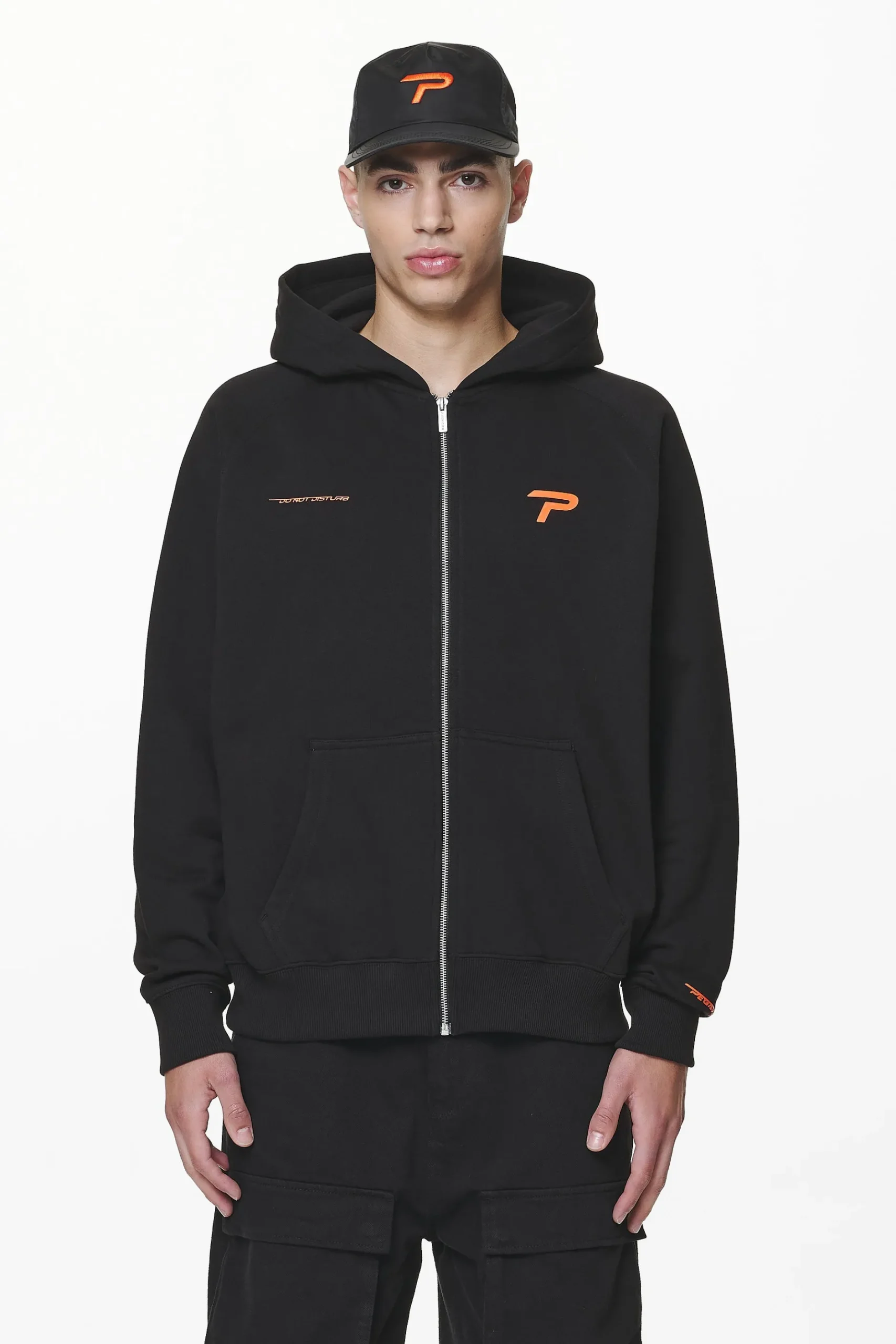 Pegador Hoodies|Zip Hoodies|Barone Raglan Sweat Jacket Black