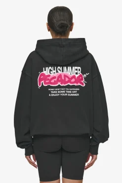 Pegador Hoodies|Zip Hoodies|Barret Terry Oversized Sweat Jacket Vintage Black