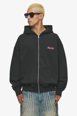 Pegador Hoodies|Zip Hoodies|Barret Terry Oversized Sweat Jacket Vintage Black
