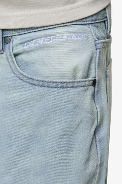 Pegador Jeans|Barrow Wide Baggy Jeans Sand Washed Blue