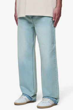 Pegador Jeans|Barrow Wide Baggy Jeans Sand Washed Blue