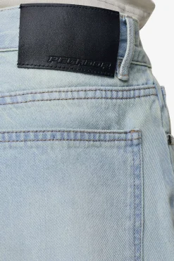 Pegador Jeans|Barrow Wide Baggy Jeans Sand Washed Blue