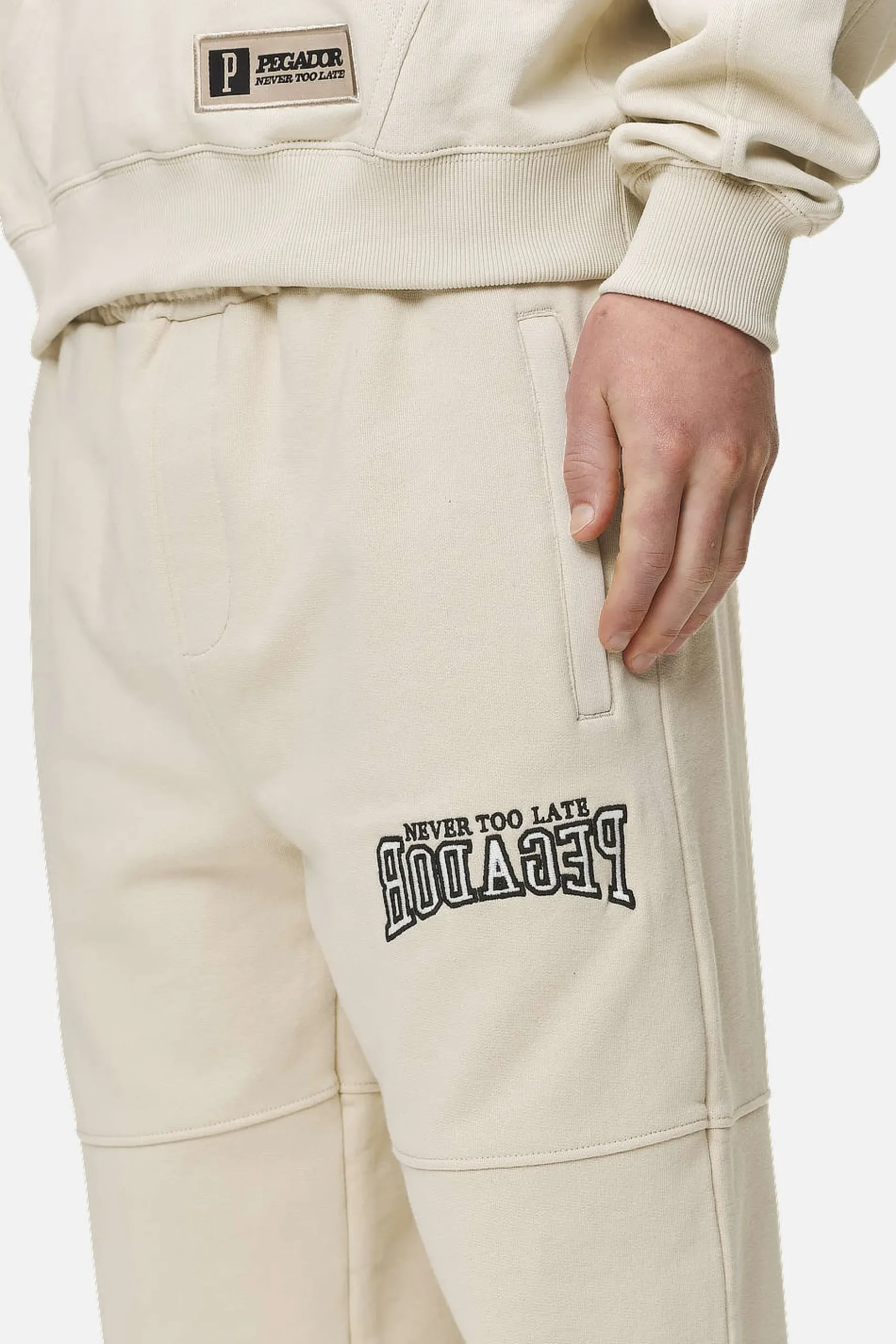 Pegador Pants & Joggers|Beech Baggy Sweat Pants Washed Desert Sand
