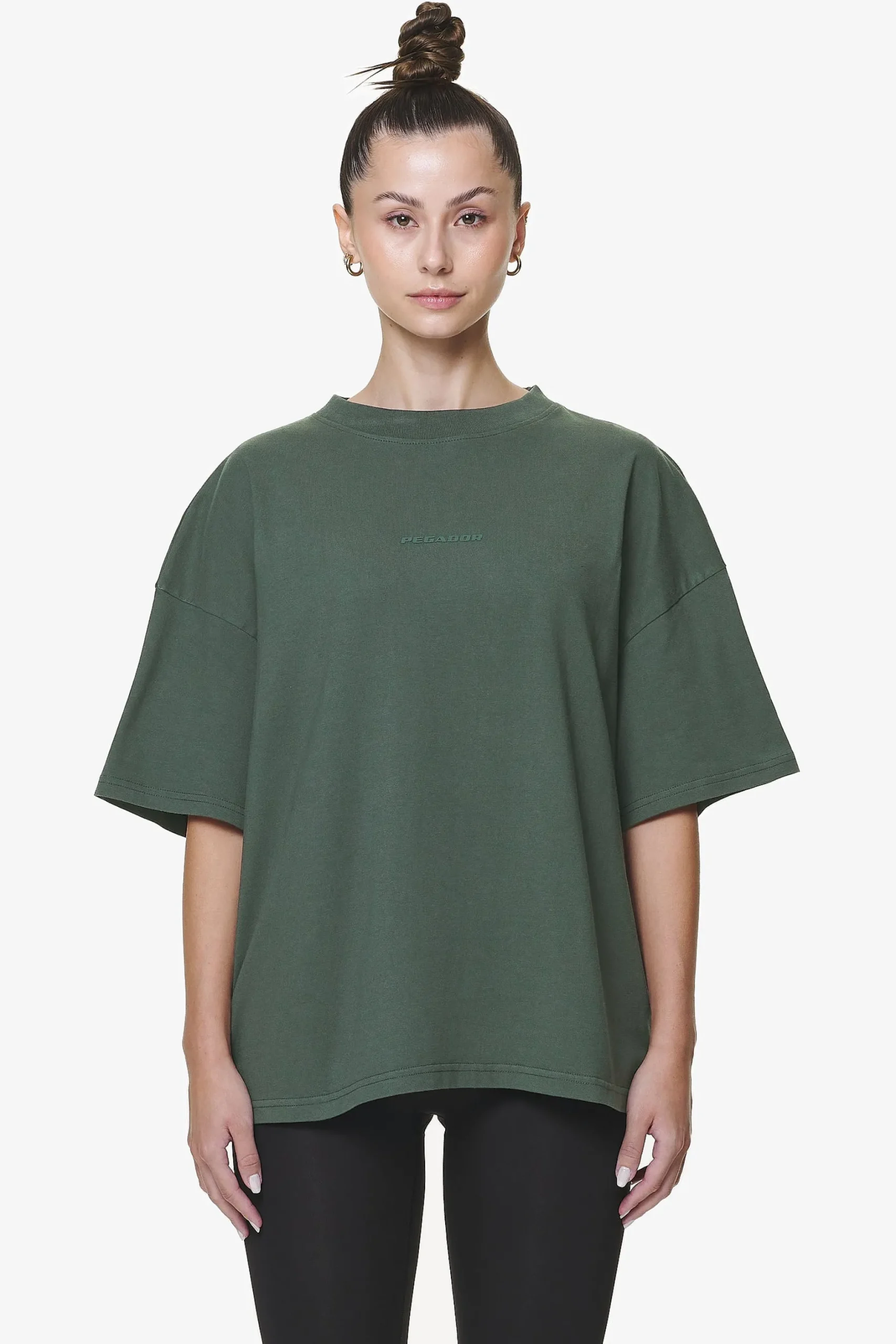 Pegador Tees|Bel Air Heavy Oversized Tee Washed Sage Green Gum