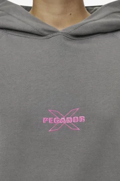 Pegador Hoodies|Belly Oversized Hoodie Washed Deep Grey