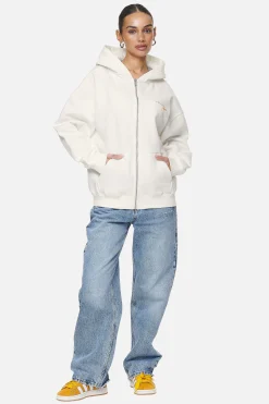 Pegador Hoodies|Zip Hoodies|Berri Oversized Zip Hoodie Washed Coconut Milk