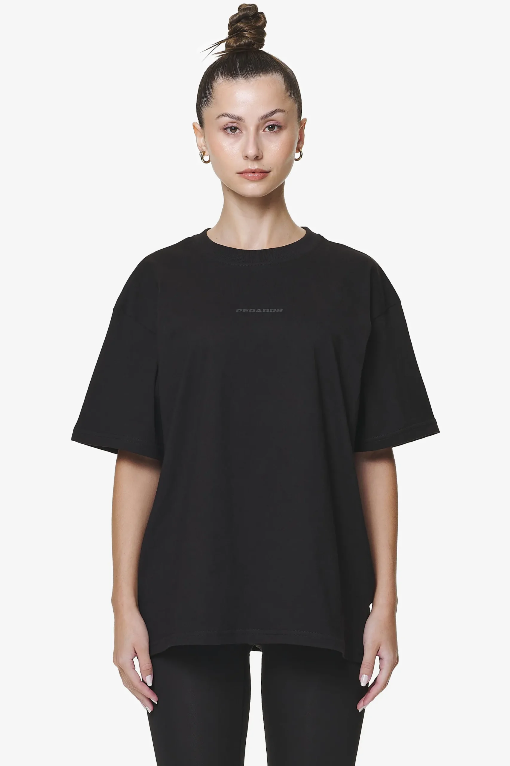 Pegador Tees|Beverly Logo Oversized Tee Black Gum