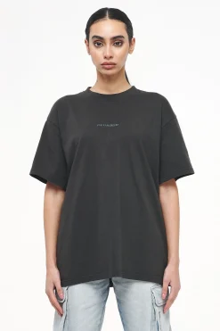 Pegador Tees|Beverly Oversized Tee Vintage Washed Iron Grey Gum