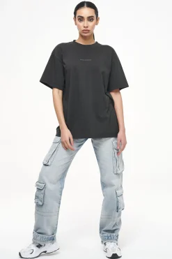 Pegador Tees|Beverly Oversized Tee Vintage Washed Iron Grey Gum