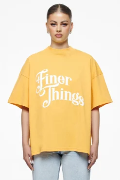 Pegador Tees|Birca Heavy Oversized Tee Vintage Washed Golden Sun
