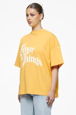 Pegador Tees|Birca Heavy Oversized Tee Vintage Washed Golden Sun