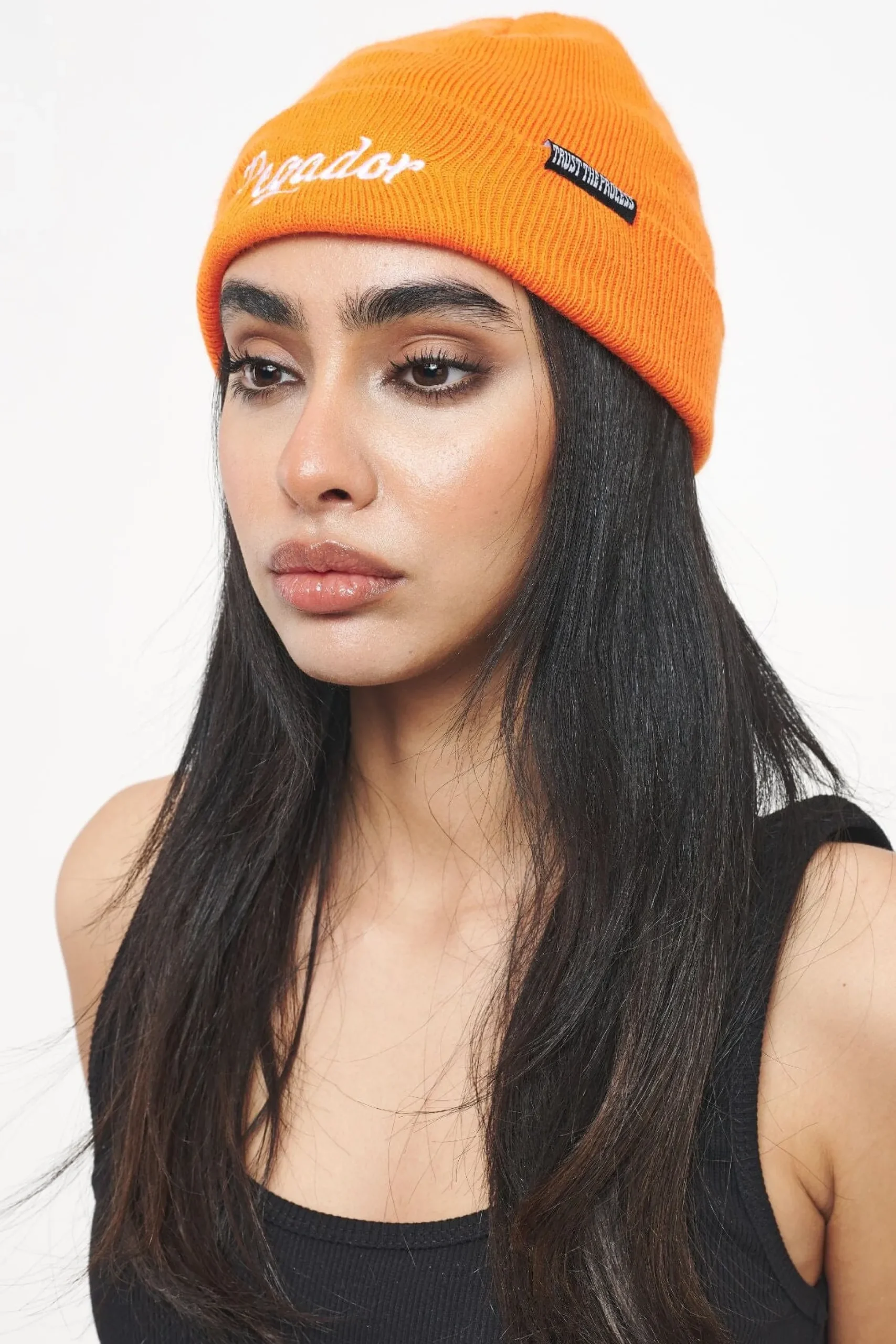 Pegador Beanies|Birch Fisherman Beanie Sunrise Orange White