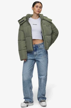 Pegador Jackets|Blanca Crushed Puffer Jacket Mud Olive