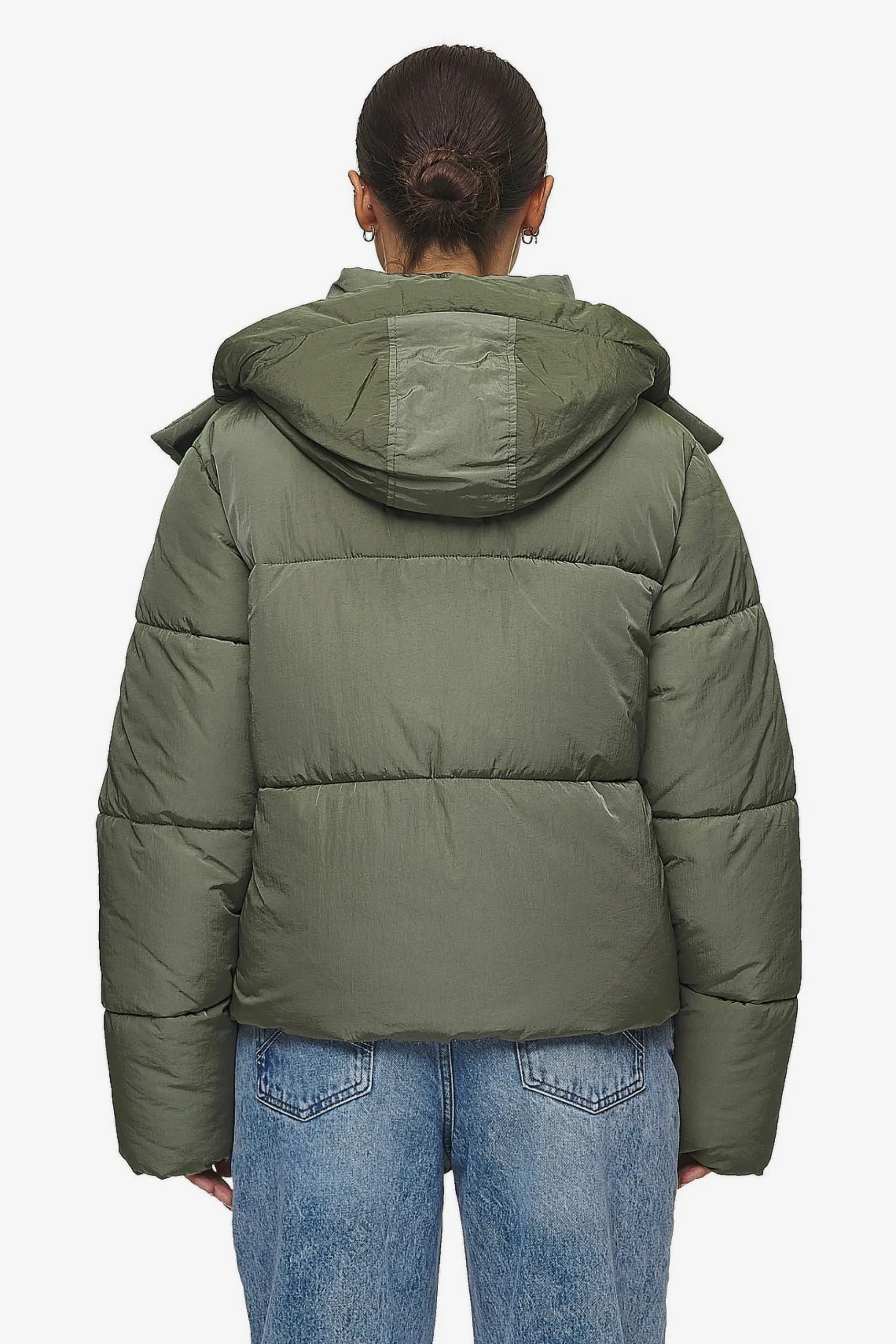 Pegador Jackets|Blanca Crushed Puffer Jacket Mud Olive